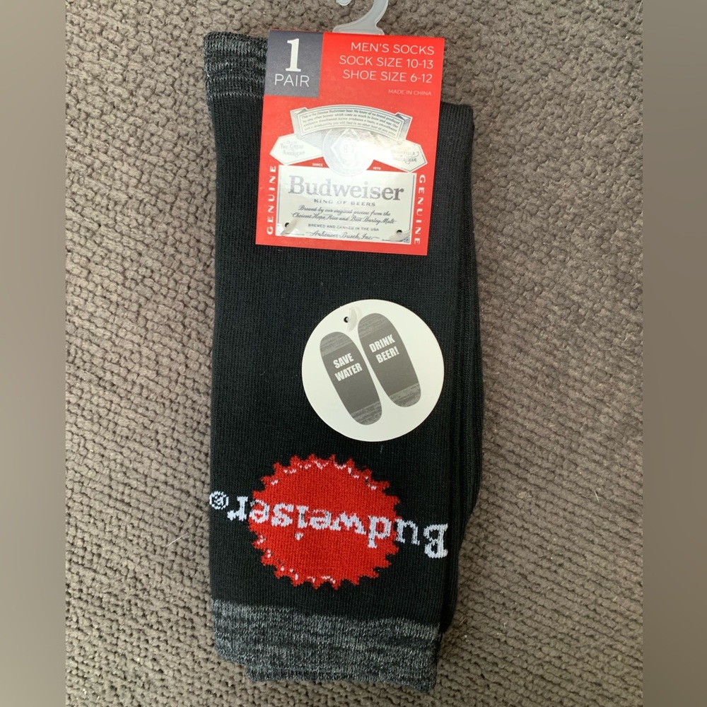 Men’s Budweiser Beer Novelty Crew Socks 3-Piece Set